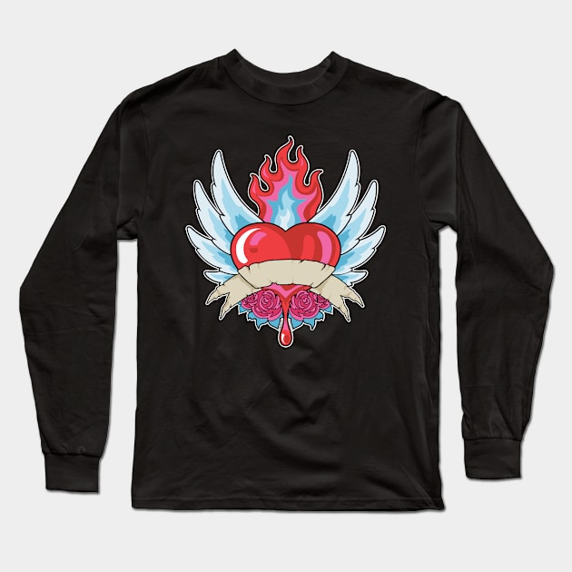 Flying Heart Long Sleeve T-Shirt by viSionDesign